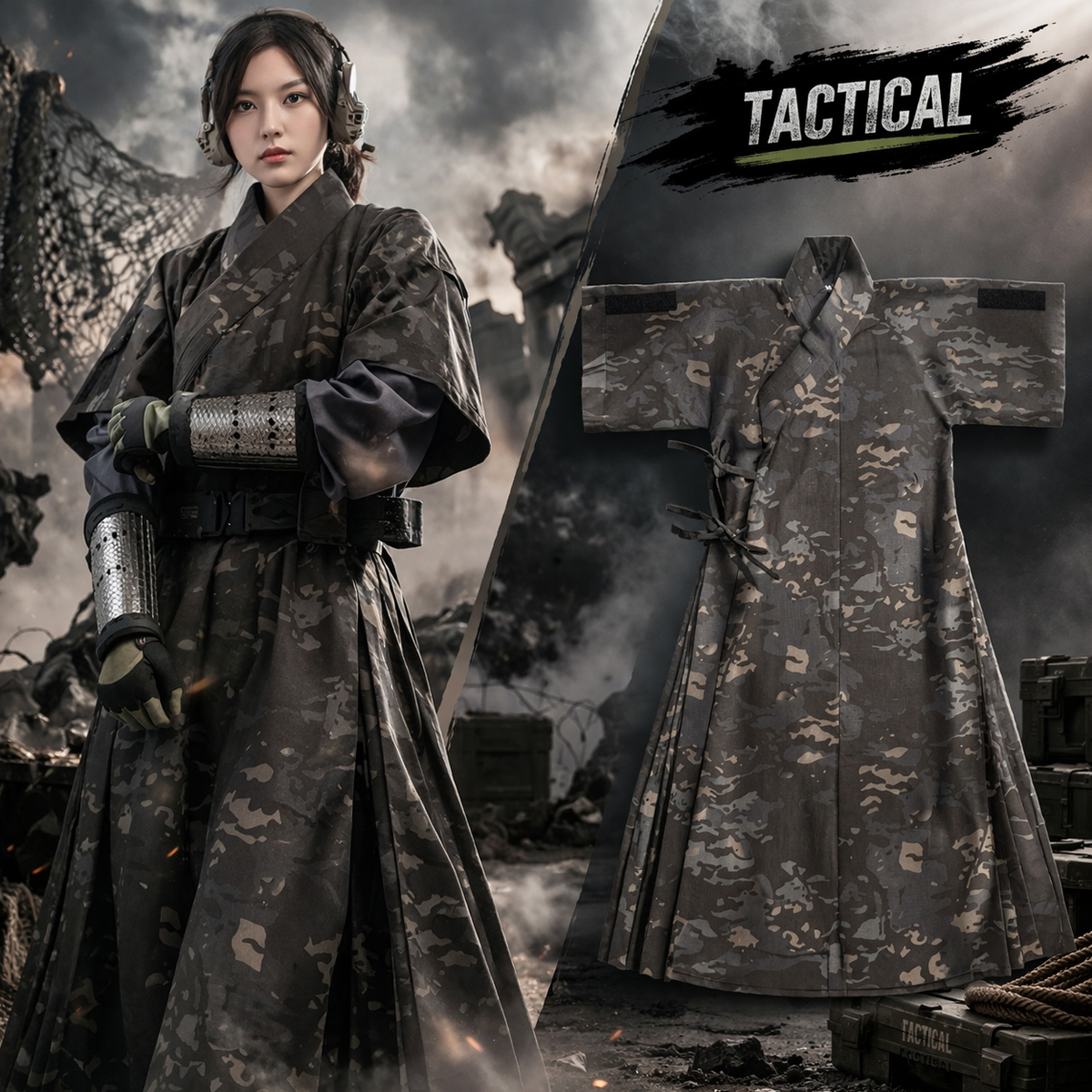 Camouflage Hunting Jacket - Tactical Combat Suit One-piece Camouflage Jacket