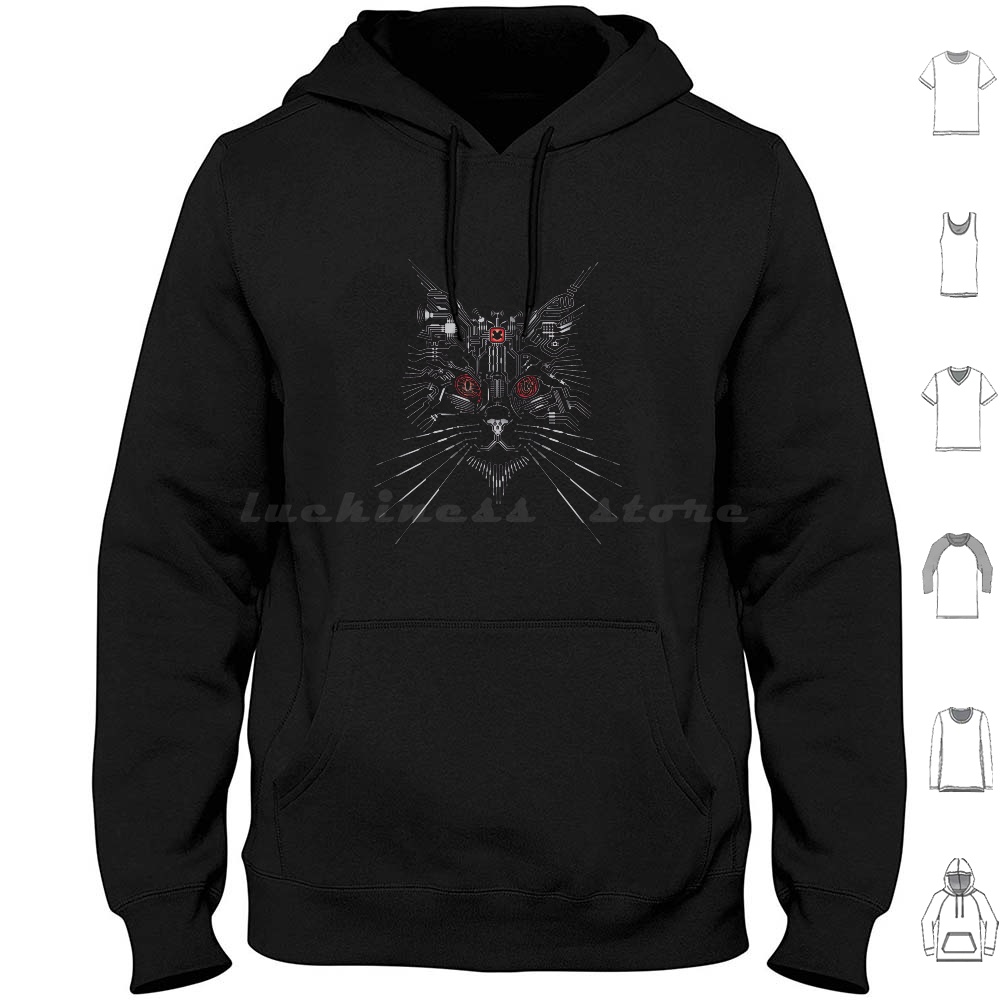 Cyber Hacker Cat Hoodies Long  - Wildman Hunting & Outdoor Reviews ulasan dan harga