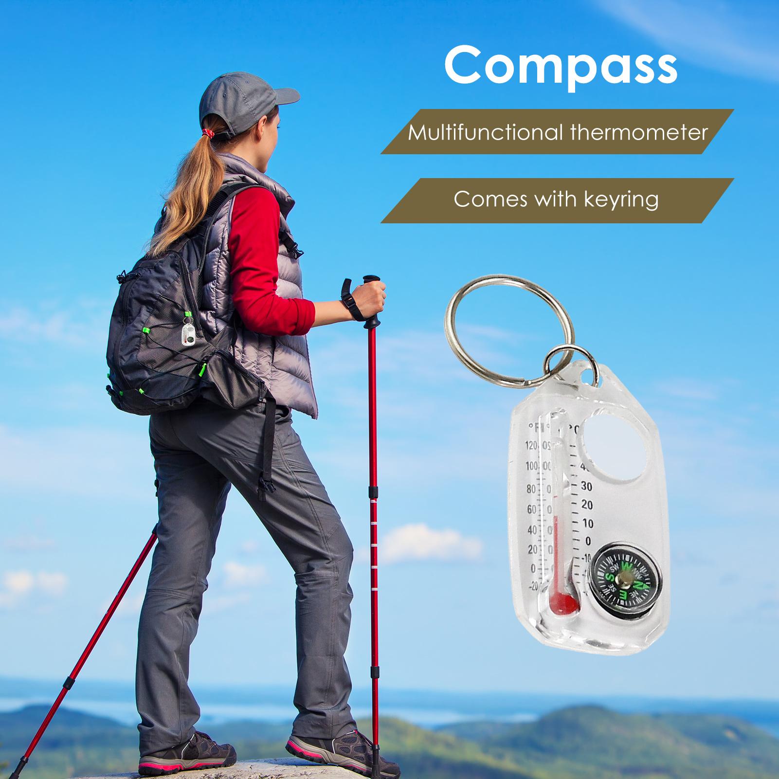 Portable Outdoor Keychain Comp - Hunting Outdoor Thermometer ulasan dan harga