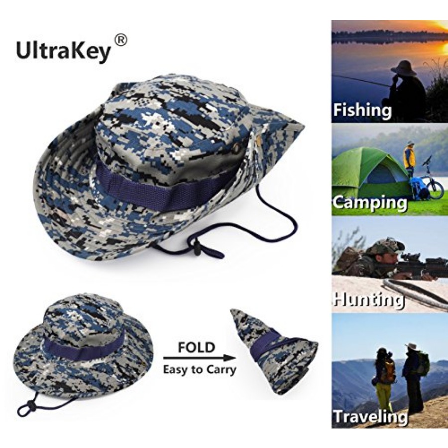 Outdoor Wide Brim Sun Protect  - Hunting And Camping In Jungle ulasan dan harga