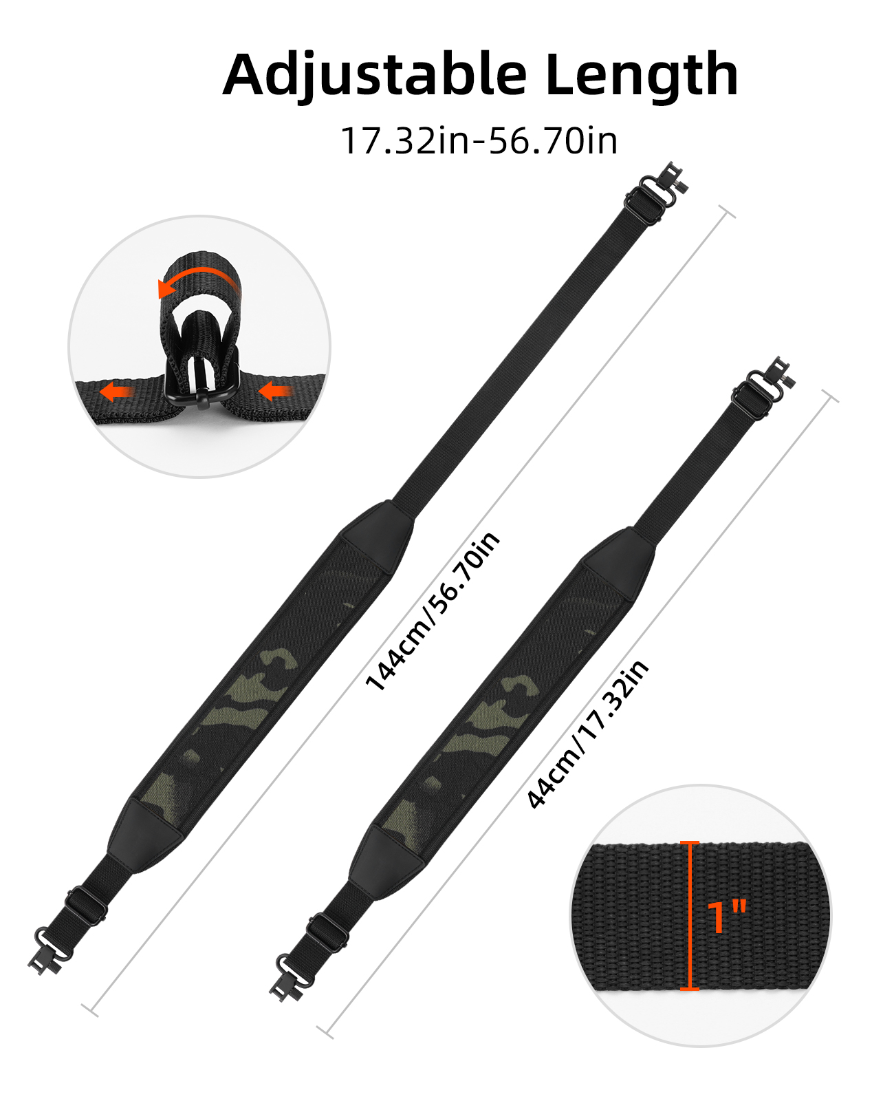 Two Point Rifle Sling with Wid - Rifle Sling Swivel ulasan dan harga