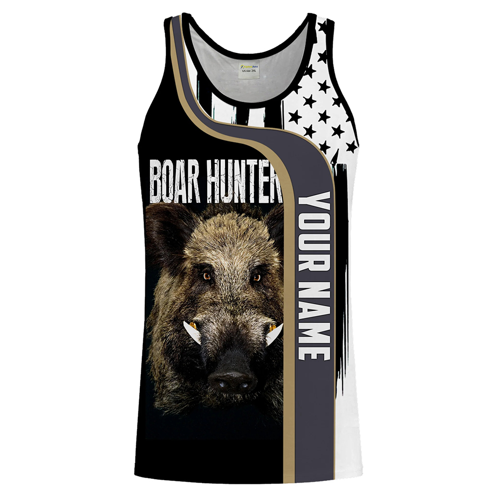 Custom Name Boar Hunter Tank T - Wildman Hunting & Outdoor Reviews ulasan dan harga