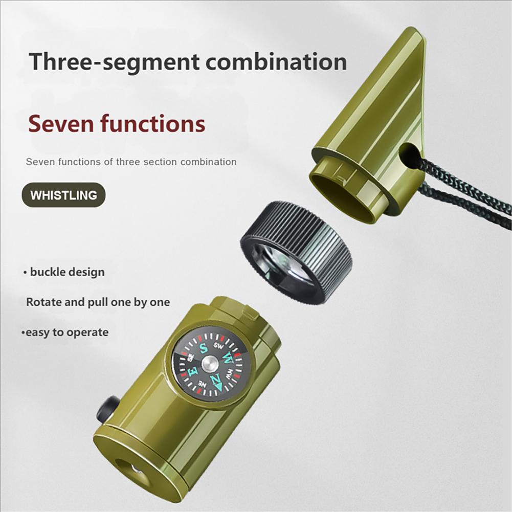 7-In-1 Multifunctional Whistle - Hunting Outdoor Thermometer ulasan dan harga