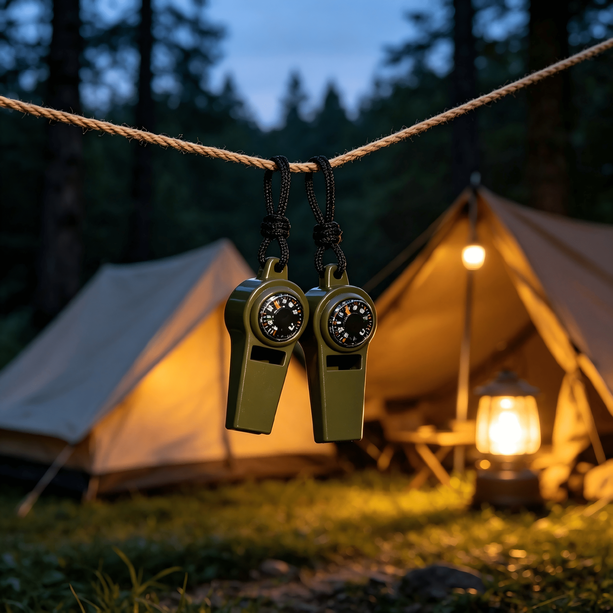 5Pcs 3 In 1 Survival Whistle W - Hunting Outdoor Thermometer ulasan dan harga