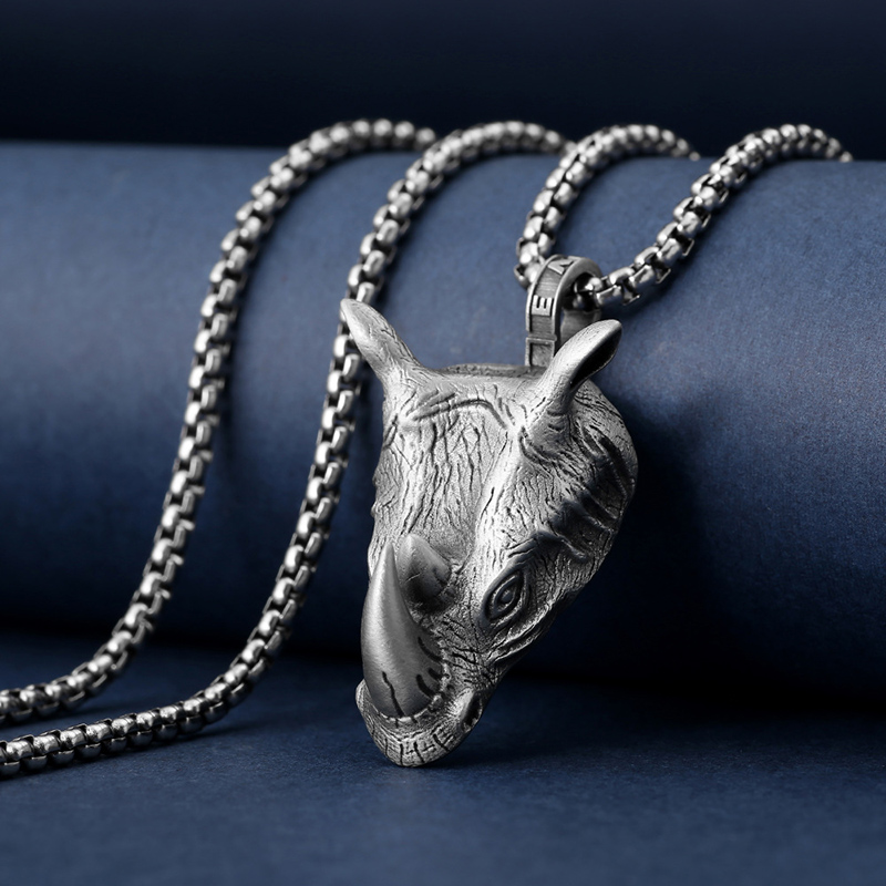 1Pcs Pure Tin Rhino Head Penda - Wildman Hunting & Outdoor Reviews ulasan dan harga