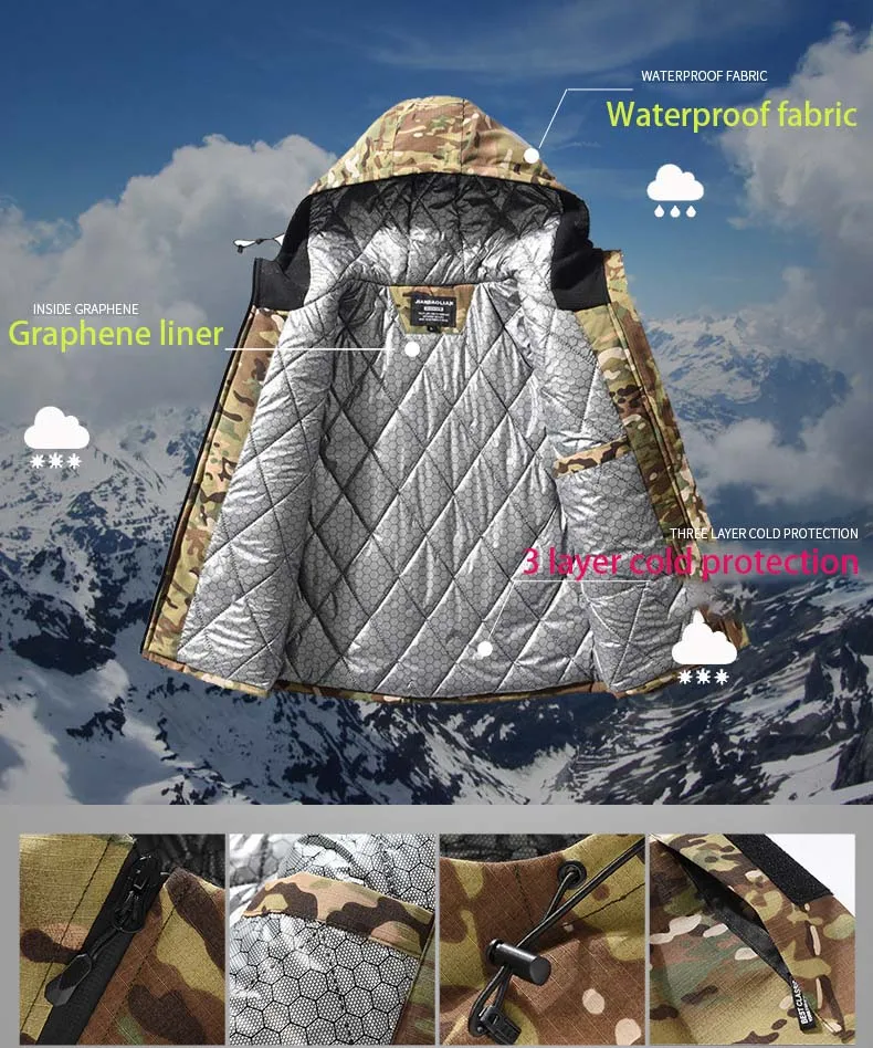 Winter Men Tactical Jackets –3 - Camouflage Hunting Jacket ulasan dan harga