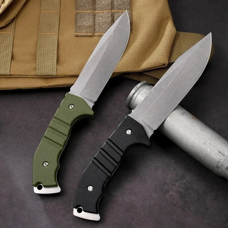 Straight Knife Nylon Fiber Out - Knife Hunting Fixed Blade ulasan dan harga