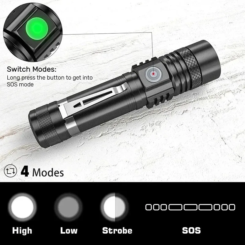 T6 LED Rechargeable Flashlight - Outdoor Hunting Bike ulasan dan harga